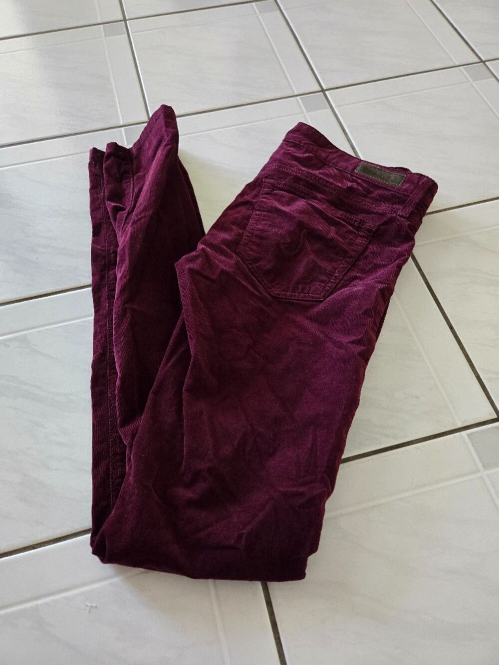 Adriano Goldschmied Legging Super Skinny Corduroys Wine 26